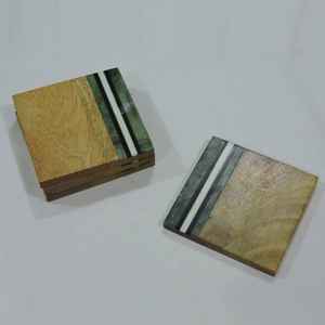 Regalos de Boda Personalizados, Posavasos de Piedra para Protección de Mesa, Posavasos de Mármol y Madera, Portavasos, MOQ Bajo, Alfombrillas de Resina de Pino - Product Image 4