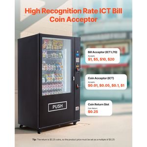 Distributore Automatico Combinato Refrigerato Commerciale a 60 Slot per Snack, Bevande e Bibite con Accettatore di Banconote/Monete ICT e 6 Ripiani - Product Image 2