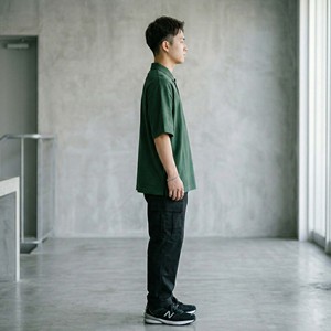 เสื้อเชิ้ตผู้ชายทรงบ็อกซี่คุณภาพสูง สีเขียวเข้ม สไตล์สตรีทแวร์ โอเวอร์ไซส์ วินเทจ พิมพ์ลายกราฟิก ผ้าถักเนื้อนุ่ม 100% ผ้าฝ้าย - Product Image 3