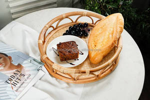 Plateau de service pour petit-déjeuner DHT Boho, artisanat, panier rond en rotin, tissé à la main, couleur personnalisée, taille personnalisée, origine Vietnam, pour usage domestique - Product Image 6