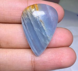 Cabochon de calcite bleue naturelle à bandes, pierre précieuse en vrac, vente en gros, calcite bleue naturelle faite à la main, pierre précieuse en vrac - Product Image 3