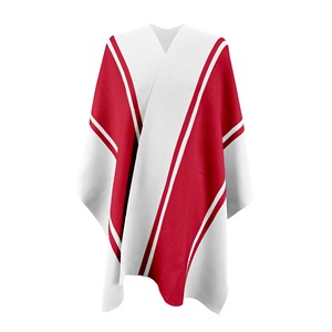 เสื้อคลุมโปงโชผ้าขนสัตว์ยาวแบบสบายๆ สำหรับผู้หญิง เป็นมิตรกับสิ่งแวดล้อม ผ้าถักนุ่มลายทาง ดีไซน์สำหรับใช้ในชีวิตประจำวัน - Product Image 4