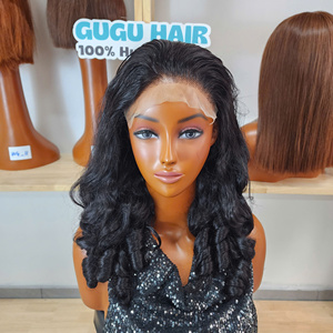 EGG CURLY |   Perruque courte bouclée en cheveux humains vierges avec dentelle transparente HD et bonnet sans colle - Product Image 2