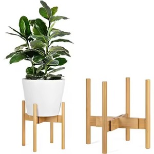 Soporte de madera para plantas de tamaño alto, nuevo diseño moderno minimalista para uso en interiores con plantas verdes y velas. - Product Image 6