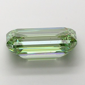 Diamant de laboratoire de 5,00 carats, taille émeraude, vert vif fantaisie, clarté SI1, polissage excellent, pierre précieuse non montée - Product Image 3