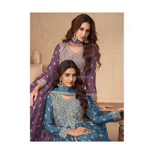 Lehenga Choli de créateur Fabzonefabindia en Georgette avec broderies et manches, prêt-à-porter, Inde - Product Image 3