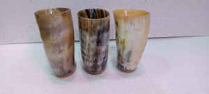 Personalizado exquisito Vintage oso bebiendo Koi taza hecha a mano cuerno Natural corto antiguo tallado estilo Animal negocio perfecto - Product Image 2