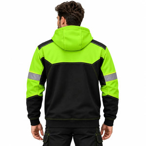Sweat à capuche réfléchissant personnalisé pour hommes, en tissu polaire haute visibilité, idéal pour les travailleurs extérieurs - Collection 2027 (Vente en gros) - Product Image 4