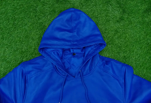 Chaqueta de cuero premium personalizada azul para hombre, sudadera con capucha, suéter bomber de cuero genuino para hombre - Product Image 4