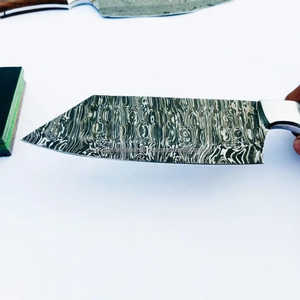 Cuchillo de Cocina Nakiri de Acero Damasco Ecológico de 8 Pulgadas con Patrón de Fuego, Cuchillos Japoneses con Mango de Madera para Cocinar - Product Image 5