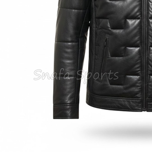 Chaquetas de piel de oveja genuina para hombre, cortavientos de invierno con relleno de piel para exteriores. - Product Image 4