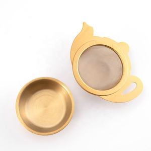 Modern teapot shape <b>tea</b> strainer fine mesh loose leaf <b>tea</b> filter brass nickle plated new finish <b>tea</b> <b>infuser</b> reusable <b>tea</b> brewing - Product Image 2
