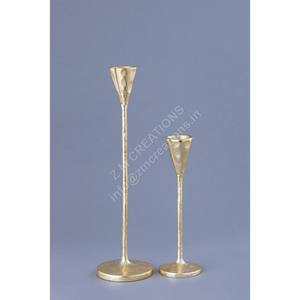 Ensemble de 2 bougeoirs en aluminium faits à la main, design moderne et luxueux, pour mariage et Noël, décoration de la maison, écologique et durable - Product Image 1