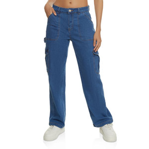 Pantalones Cargo de Moda para Mujer en Color Sólido, Pantalones Casuales Muy Cómodos, Ropa Urbana, Pantalones Cargo para Dama - Product Image 1