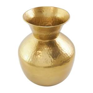 Vases décoratifs en laiton martelé doré faits à la main, grand format, prix d'usine, pour centres de table, événements et mariages - Product Image 1