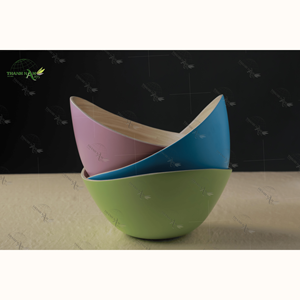 Ensemble de saladiers traditionnels vietnamiens en bambou, vaisselle jetable écologique Thanhs Nam Arts, capacité >10L, pour fêtes - Product Image 3