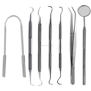 WORLD PRECISION SURGICAL Kit d'instruments dentaires professionnels en acier inoxydable, comprenant miroir, sonde exploratrice, pince, détartreur, ergonomique - Product Image 1