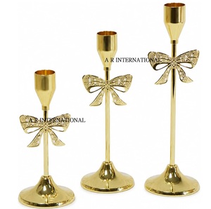 Juego de 2 Portavelas Vintage con Forma de Lazo, Hierro Forjado, Elegantes y Ecológicos para Bodas y San Valentín - Product Image 1