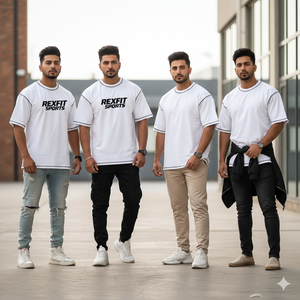 T-shirt Rexfit Sports Premium Streetwear délavé à l'acide, haute densité, effet usé, style urbain - Product Image 2