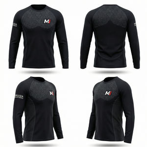 T-shirt de compression à manches longues pour homme, respirant, séchage rapide, éco-responsable, en Spandex/Polyester, personnalisable pour le fitness - Product Image 6