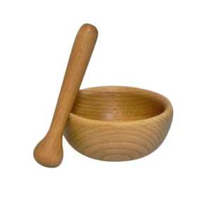 Cylindrical Light Wooden Mortar Pestle Set Straight Wall Manual Spice <b>Grinder</b> Eco Friendly Dishwasher Safe Leak Proof <b>Herb</b> - Product Image 5