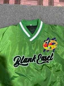 Custom School Team V Neck Satin Varsity Pullover <b>Jacket</b> Embroidered Chenille <b>Patch</b> Sports Uniform OEM Supplier Men's <b>Jackets</b> - Product Image 5