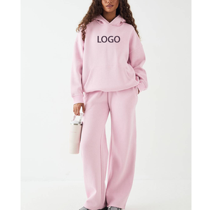 Vêtements d'hiver de style américain, survêtement à taille haute en molleton, léger, respirant, doublé de polaire, vêtements d'entraînement pour femmes - Product Image 3