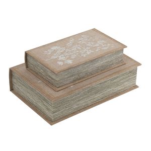 Set di 2 Scatole Decorative con Motivi Floreali, Morbide e Multicolore, Misure L 7x3x10.5" S 5x2x8.5" - Product Image 4