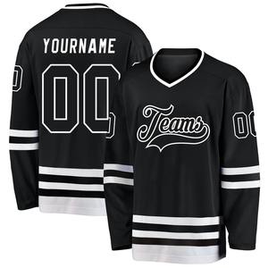 Maillot de hockey sur glace personnalisé, imprimé par sublimation, respirant, en polyester, manches longues, uniforme de sport - Product Image 1
