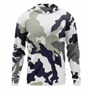 Sweat à capuche technique pour homme avec logo personnalisé, imprimé camouflage, tricoté en poly/coton, style formel, chasse, pêche, UPF 50+, printemps - Product Image 3