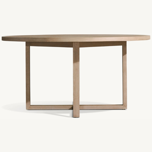 Table ronde en teck au style moderne, idéale pour l'extérieur, résistante à la pourriture et aux intempéries. - Product Image 6