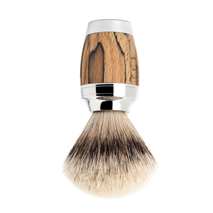Pinceau à raser Badger Silvertip avec manche en bois, poils de haute qualité, certifié CE, pour le rasage humide, soin de la barbe en salon, accents chromés - Product Image 4