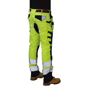 Pantalones de Trabajo de Seguridad de Alta Visibilidad para Hombre, Pantalones Casuales Reflectantes con Bolsillos Tipo Cargo, Logotipo Personalizable - Product Image 3