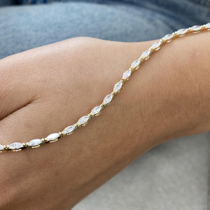 Pulsera de Eslabones con Diamantes Cultivados en Laboratorio de Primera Calidad, con Certificación IGI, Acabado en Oro de 10K, 14K, 18K, Oro Rosa, Blanco y Amarillo, Joyería de Oro Real - Product Image 1