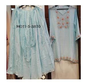 Ensemble de costume moderne en soie et organza non cousu, brodé à la main, pour mariage indien pakistanais, tenue de soirée - Product Image 1