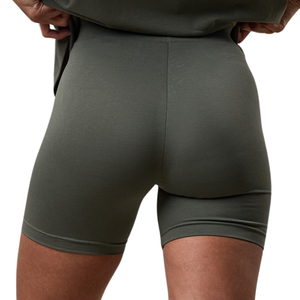 Shorts de cyclisme vert olive pour femme, taille haute, extensibles, pour le sport, le fitness et l'entraînement - Product Image 2