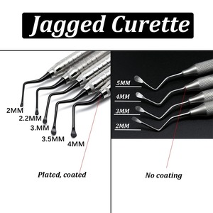 Stainless Steel Manual Reusable Dental Scaler Gracey Jagged Curette Periodontal Bone Curettes Perio Dental <b>Tooth</b> <b>Cleaning</b> <b>Tool</b> - Product Image 5