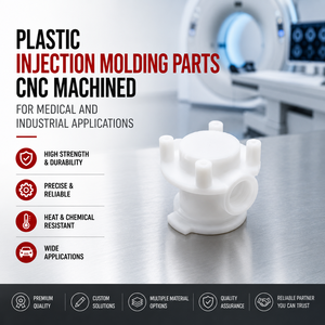 ชิ้นส่วนพลาสติกขึ้นรูปด้วยการฉีดขึ้นรูป ผลิตด้วยเครื่อง CNC สำหรับการใช้งานทางการแพทย์และอุตสาหกรรม - Product Image 2