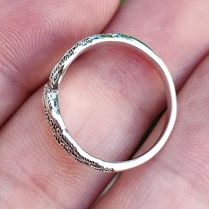 Handmade Dainty Band <b>Ring</b> <b>for</b> <b>Men</b> Women Vintage Style Angel Hug Feather Wings Everyday Wear Sterling <b>Silver</b> <b>Ring</b> - Product Image 4
