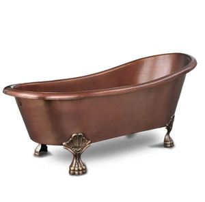 Bañera Independiente de Cobre con Patas, Bañera Ovalada de Metal para Hogar y Hotel - Product Image 2