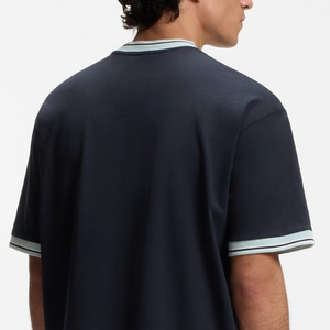 T-shirt à col rond au design élégant et contrastant, mode décontractée moderne pour l'été, service OEM, vêtements décontractés. - Product Image 5