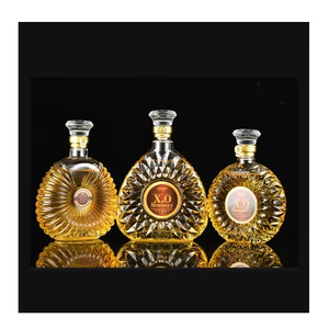 High Quality 500ml 750ml Glass Brandy Spirits <b>Bottle</b> with Cork and Labels Empty for Whiskey Tequila Gin - Product Image 2