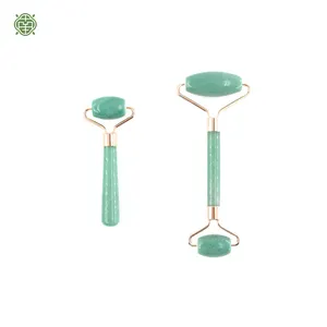 Nq Health Quarz-Jade-Rolle grün rosa weiß Jade-Stein-Kristall-Gesichtsmassage-Rolle für körperliche Fitness