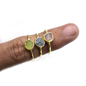 Amethyst Rough Stone <b>Ring</b> – Gold Plated <b>Adjustable</b> <b>Ring</b>, February Birthstone Dainty Jewelry Gift - Product Image 4