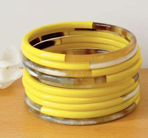 Bracelets faits à la main en corne de buffle naturelle, écologiques, bijoux de mode, design couleur corne naturelle - Product Image 4