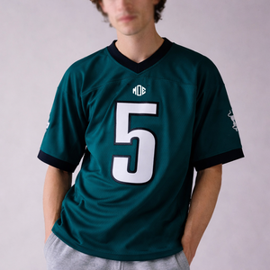 เสื้อฟุตบอลอเมริกันแบบพรีเมียมสั่งทำพิเศษสำหรับผู้ชาย เนื้อผ้าตาข่ายระบายอากาศได้ดี รับผลิตแบบ OEM พร้อมติดแบรนด์ส่วนตัว สำหรับฝึกซ้อมและทีม - Product Image 1