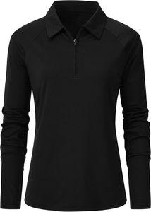 เสื้อโปโลแขนยาวสำหรับผู้หญิง ผ้าโพลีเอสเตอร์ 100% แห้งเร็ว คุณภาพสูง ชุดกีฬาสำหรับผู้หญิง รับสกรีนโลโก้ - Product Image 5