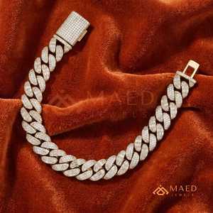 Gold Miami Cuban Link Bracelet Moissanite Fine Chain Link Bracelet Fashion Jewelry Daily Wear Gift Style Miami Chicago Buyers - Product Image 3