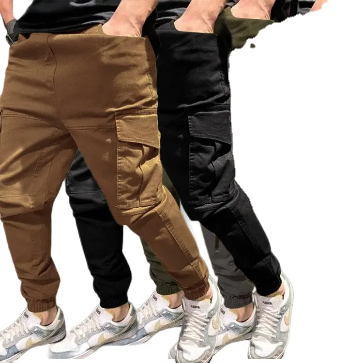 Wholesale Fitness Clothing Jogger Pants For Men Ribbed Drawstring Track Suits Men Sport Tracksuit Pants