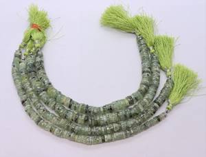 Perles Heishi en Prehnite Mousse Naturelle AAA, 7,5-8,5 MM, Perles de Pierre Précieuse en Prehnite Verte en Forme de Roue, 8 Pouces, Forme de Pneu en Prehnite Mousse - Product Image 1